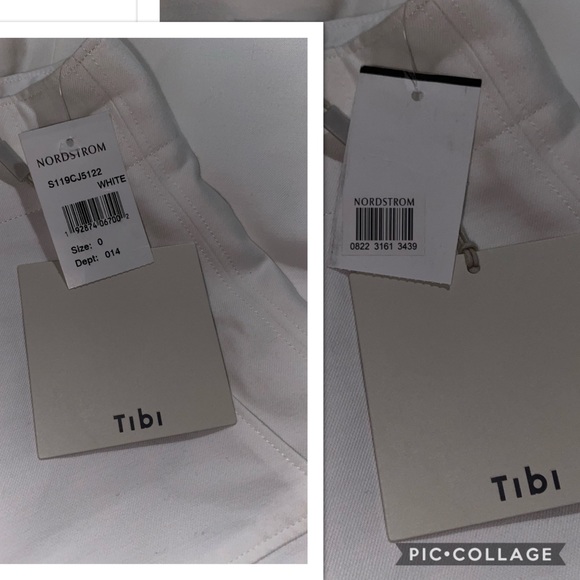 TIBI COMPACT COTTON SUITING DRAPE SKIRT IN WHITE - Picture 4 of 8